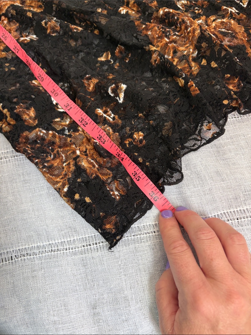 Promesa Black Maxi Skirt with Brown Floral Lace - Picture 12 of 12